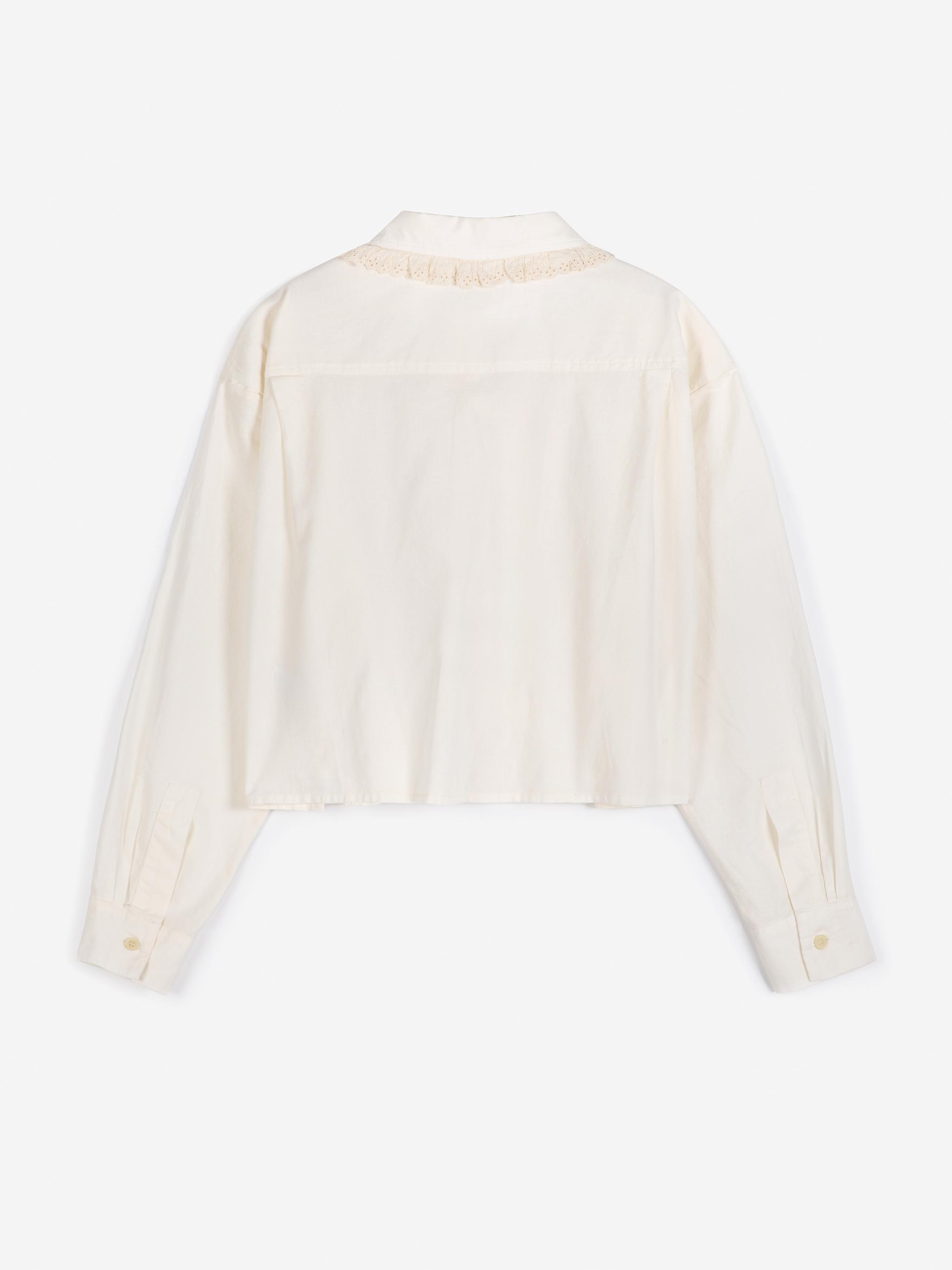 Bobo Choses Lace Ending Poplin Shirt Offwhite Damen Bluse weiß